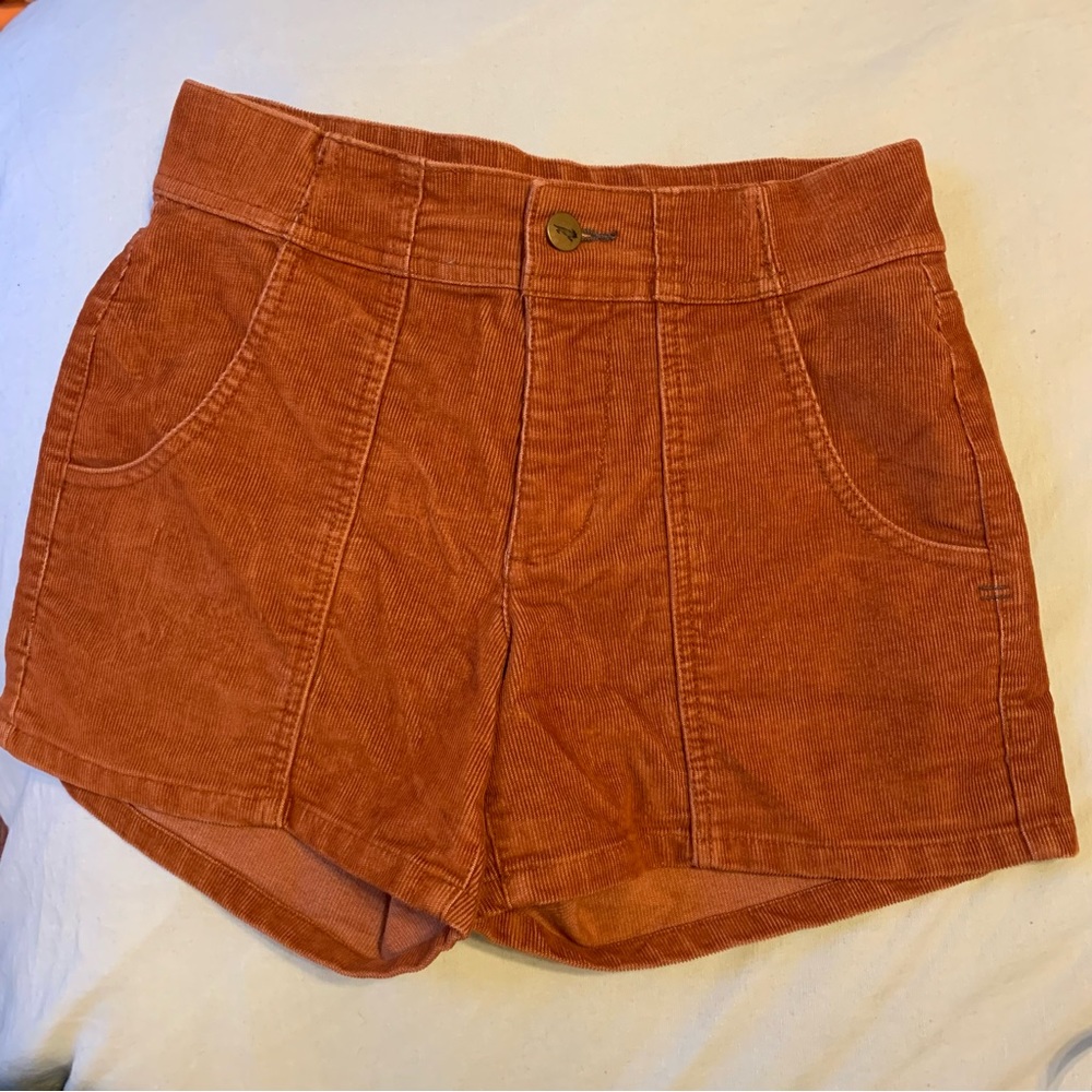 Burnt orange corduroy shorts
